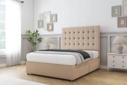 "Sloomy Alabama Plush Divan Set 2 Drawers-54"" Headboard in Stone - Size: Single" - thumbnail 3