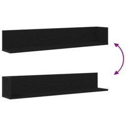 Berkfield Home Wall Shelves 2 pcs Black 100x16.5x16.5 cm Engineered Wood - thumbnail 8