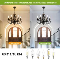 Garwarm Vintage 6-Light Iron Candle Chandelier Pendant for Kitchen or Dining Room in Black - thumbnail 2