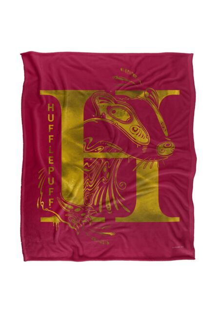 Warner Brothers Harry Potter Hufflepuff H Logo Blanket 152 x 127 cm in White - image 1