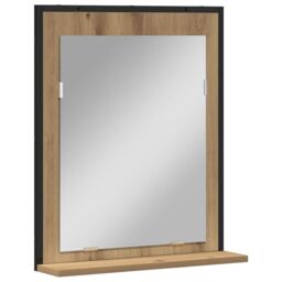 Berkfield Home Bathroom Mirror Artisan Oak 50x12x60 cm Engineered Wood in Brown - Size: 50 x 12 x 60 cm - thumbnail 2