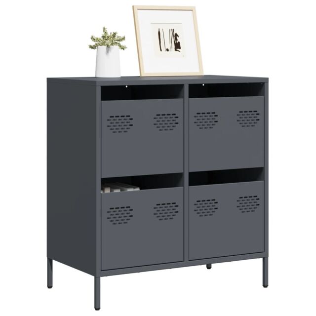 Berkfield Home Sideboard¬†Anthracite 68x39x73.5 cm Cold-rolled Steel in Black - image 1