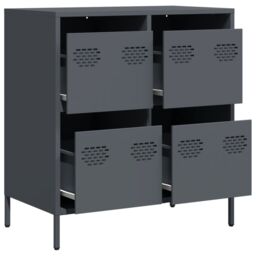 Berkfield Home Sideboard¬†Anthracite 68x39x73.5 cm Cold-rolled Steel in Black - thumbnail 4