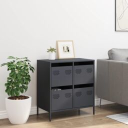 Berkfield Home Sideboard¬†Anthracite 68x39x73.5 cm Cold-rolled Steel in Black - thumbnail 3