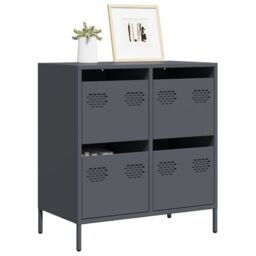 Berkfield Home Sideboard¬†Anthracite 68x39x73.5 cm Cold-rolled Steel in Black - thumbnail 1