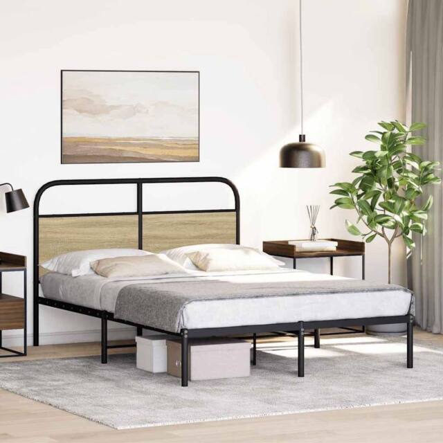 Berkfield Home Elegant Bed Frame Without Mattress 120x190 cm Small Double Sonoma in Brown - image 1