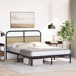 Berkfield Home Elegant Bed Frame Without Mattress 120x190 cm Small Double Sonoma in Brown - thumbnail 1