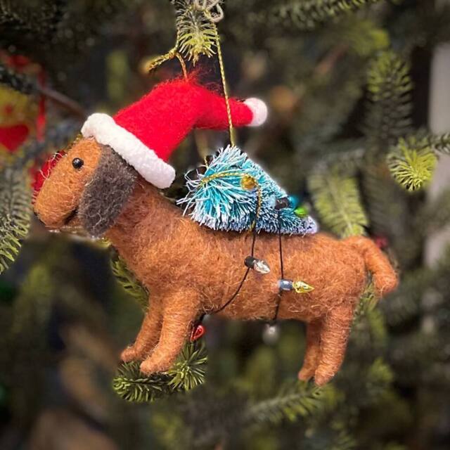 The Alphabet Gift Shop Sausage Dog Christmas Decoration in Brown - image 1