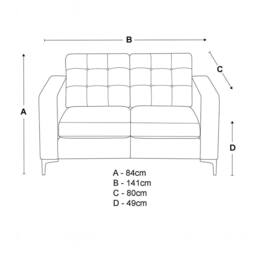 Furnishings For Less UK Smart Hackney Fabric Sofa Suite Formal 3 Seater & 2 Seater Saphire Blue or Pewter Grey in Charcoal - thumbnail 6