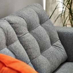 Furnishings For Less UK Smart Hackney Fabric Sofa Suite Formal 3 Seater & 2 Seater Saphire Blue or Pewter Grey in Charcoal - thumbnail 4