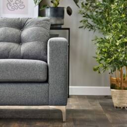Furnishings For Less UK Smart Hackney Fabric Sofa Suite Formal 3 Seater & 2 Seater Saphire Blue or Pewter Grey in Charcoal - thumbnail 5