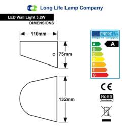 VOGREX LED Stainless Steel Wall Down Light Modern Garden in Silver - thumbnail 2