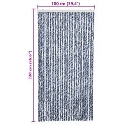 Berkfield Home Insect Curtain Blue, White & Silver 100x220 cm Chenille - thumbnail 7