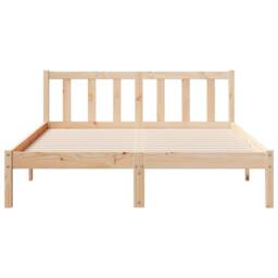 Berkfield Home Extra Long Bed Frame without Mattress 140x210 cm Solid Wood Pine in Light Tan - thumbnail 4