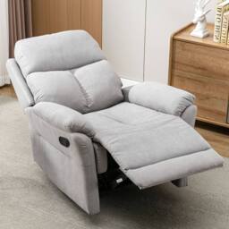Fascinate Recliner Chair - Grey Micro-Suede Fabric, Manual Recline, Side Pocket - thumbnail 4