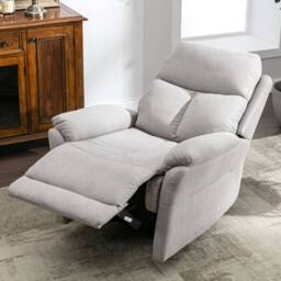 Fascinate Recliner Chair - Grey Micro-Suede Fabric, Manual Recline, Side Pocket - thumbnail 9