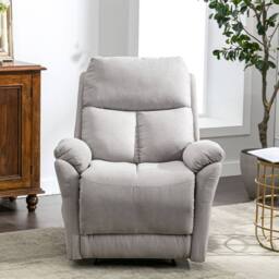 Fascinate Recliner Chair - Grey Micro-Suede Fabric, Manual Recline, Side Pocket - thumbnail 7