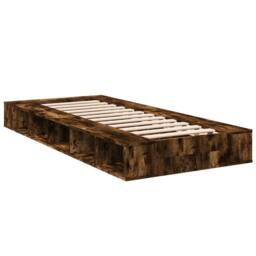 Berkfield Home Bed Frame without Mattress Smoked Oak 75x190 cm Small Single in Brown - thumbnail 6