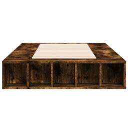 Berkfield Home Bed Frame without Mattress Smoked Oak 75x190 cm Small Single in Brown - thumbnail 4
