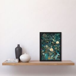 Artery8 Audubon Style Birds in Blooming Wildflower Field Artwork Framed Wall Art Print A4 in Black - thumbnail 2