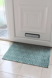 JVL Mega Machine Washable Doormat 50 x 75 cm Geo Hex in Teal - Size: 50 cm x 75 cm - thumbnail 2