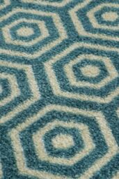 JVL Mega Machine Washable Doormat 50 x 75 cm Geo Hex in Teal - Size: 50 cm x 75 cm - thumbnail 3
