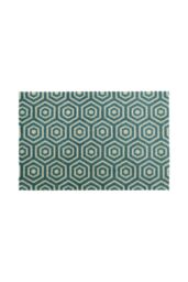 JVL Mega Machine Washable Doormat 50 x 75 cm Geo Hex in Teal - Size: 50 cm x 75 cm