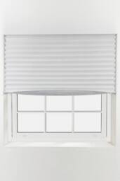 Furnished Stick On Blackout Blinds - No Drill Removable Portable Pleated Shades in White - Size: 85 cm width x 150 cm drop - thumbnail 1