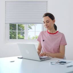 Furnished Stick On Blackout Blinds - No Drill Removable Portable Pleated Shades in White - Size: 85 cm width x 150 cm drop - thumbnail 4