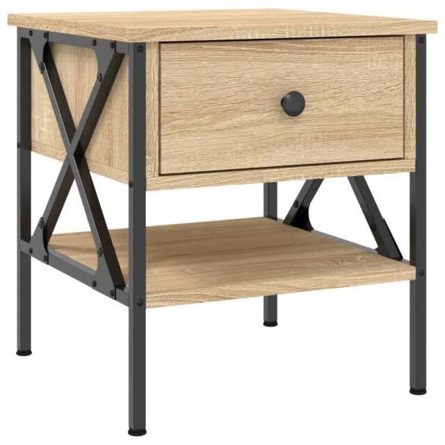 Berkfield Home Bedside Table Sonoma Oak 40x42x45 cm Engineered Wood in Brown - Size: 40 x 42 x 45 cm - image 1