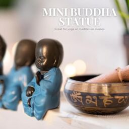 Marco Paul Mini Sitting Lucky Buddha Ornaments Set of 4 in Blue - thumbnail 5