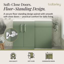 Balterley Bathroom Vanity Basin & WC Unit Left Hand Satin Green 1100mm x 390mm - thumbnail 3