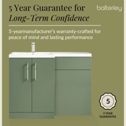 Balterley Bathroom Vanity Basin & WC Unit Left Hand Satin Green 1100mm x 390mm - thumbnail 6