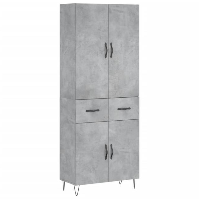 Berkfield Home Highboard Concrete Grey 69.5x34x180 cm Engineered Wood - image 1