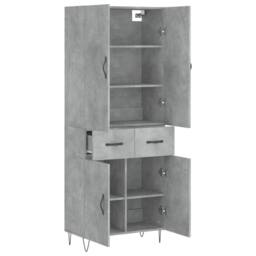 Berkfield Home Highboard Concrete Grey 69.5x34x180 cm Engineered Wood - thumbnail 4