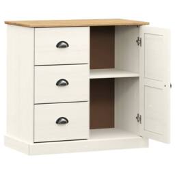 Berkfield Home Sideboard with Drawers VIGO 78x40x75 cm White Solid Wood Pine - Size: 78 x 40 x 75 cm - thumbnail 4