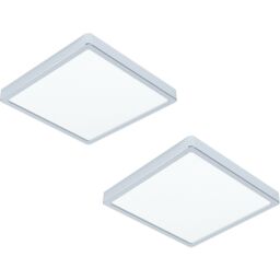 Loops 2 PACK Wall Flush Ceiling Light Colour Chrome Shade White Plastic Bulb LED 20W - thumbnail 1