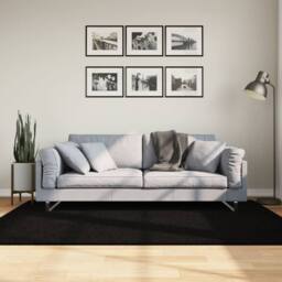 Berkfield Home Rug HUARTE Short Pile Soft & Washable Black 140x200 cm - Size: Medium - thumbnail 2