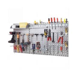 SPETLEK Wall Mount Pegboard System 3 Panel Tool Storage in Silver - Size: 10000mm x 520mm - thumbnail 2