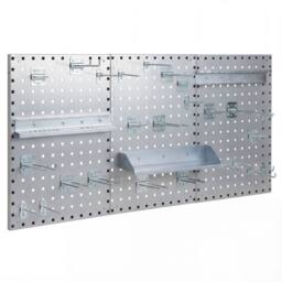 SPETLEK Wall Mount Pegboard System 3 Panel Tool Storage in Silver - Size: 10000mm x 520mm - thumbnail 1