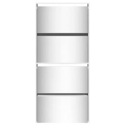 Berkfield Home Shoe Cabinet with Mirror 4-Layer High Gloss White 63x17x134 cm - Size: 63 x 17 x 134 cm - thumbnail 5