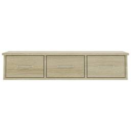 Berkfield Home Wall-mounted Drawer Shelf Sonoma Oak 88x26x18.5 cm Engineered Wood in Brown - thumbnail 4