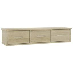 Berkfield Home Wall-mounted Drawer Shelf Sonoma Oak 88x26x18.5 cm Engineered Wood in Brown - thumbnail 1