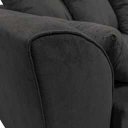 Furnishings For Less UK Casper Chenille Sofa Set 3 & 2 Seater Sofa Scatter Back Curved Arm in Black - thumbnail 6