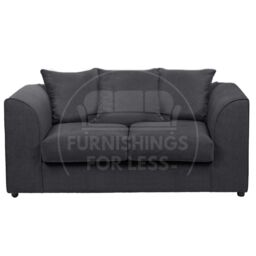Furnishings For Less UK Casper Chenille Sofa Set 3 & 2 Seater Sofa Scatter Back Curved Arm in Black - thumbnail 3