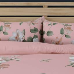 Snug City Flower Complete Bedding Set Duvet Cover Set Pillowcase Fitted Sheet in Pink - Size: Double - thumbnail 4