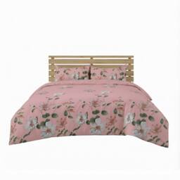 Snug City Flower Complete Bedding Set Duvet Cover Set Pillowcase Fitted Sheet in Pink - Size: Double - thumbnail 5