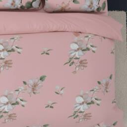 Snug City Flower Complete Bedding Set Duvet Cover Set Pillowcase Fitted Sheet in Pink - Size: Double - thumbnail 3