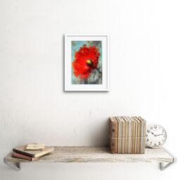 "Artery8 Wall Art Print Bright Poppy Sketch Painting Art Black Framed 9x7 inch in White - Size: W7"" x H9""" - thumbnail 2