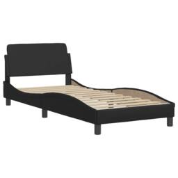 Berkfield Home Bed Frame without Mattress Black 90x190 cm Single Faux Leather - thumbnail 3